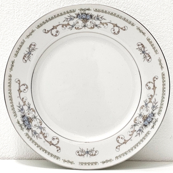 Diane by Fine China of Japan Blue Flower Scrolls - Bread & Butter Plate 6 - Picture 1 of 10